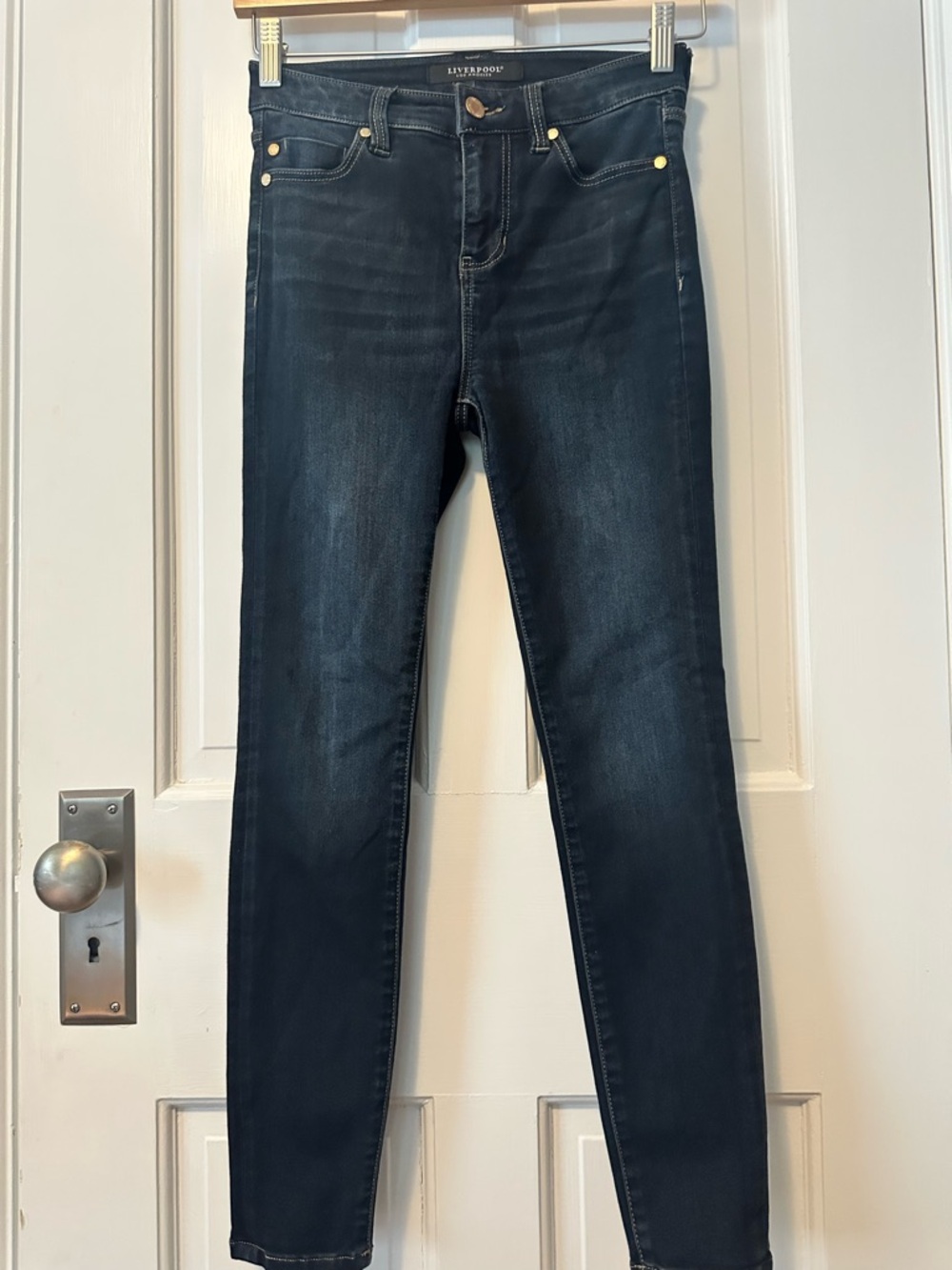 Liverpool Petite Women's Skinny Jeans in Dark Blue Wash 0/25P